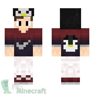 Aperçu de la skin Minecraft Garçon couvre-chef pingouin et T-shirt Nike