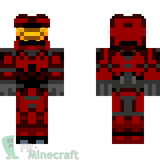 Aperçu de la skin Minecraft Spartan rouge - HALO