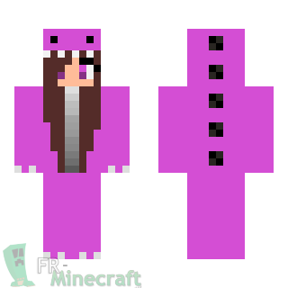 Aperçu de la skin Minecraft Fille déguisée en dinosaure rose