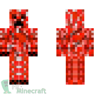 Aperçu de la skin Minecraft Creeper rouge de colère