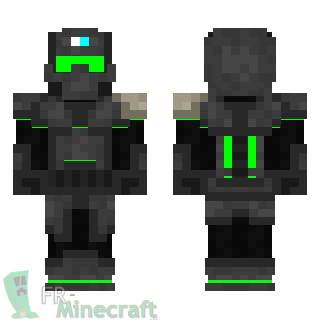 Aperçu de la skin Minecraft Armure du futur vert