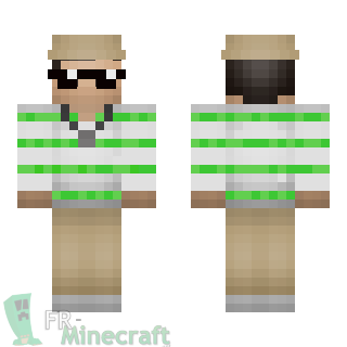 Aperçu de la skin Minecraft Garçon chapeau et lunettes de soleil