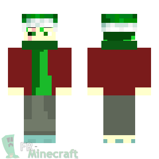 Aperçu de la skin Minecraft Homme écharpe verte