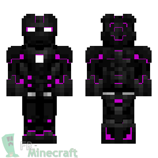 Aperçu de la skin Minecraft Robot avec nano armure violette claire