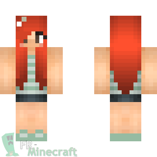 Aperçu de la skin Minecraft Fille aux cheuveux rouges !!