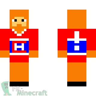 Aperçu de la skin Minecraft Garçon déguisé en orange et rouge