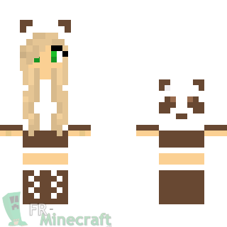 Aperçu de la skin Minecraft Fille panda brun