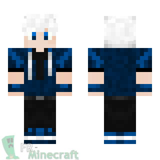Aperçu de la skin Minecraft Garçon blond et veste bleue