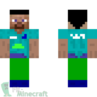 Aperçu de la skin Minecraft Steve avec une coupe iroquoise