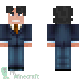Aperçu de la skin Minecraft Homme d'affaire en costume bleu
