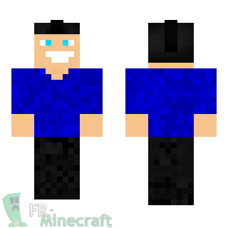 Aperçu de la skin Minecraft Homme joyeux en bleu