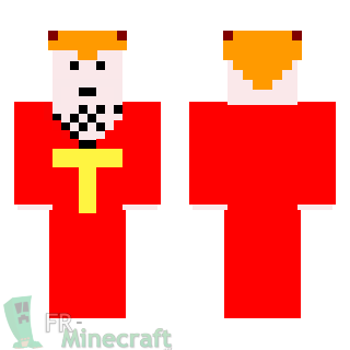 Aperçu de la skin Minecraft Garçon T-shirt rouge motif 
