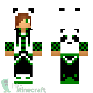 Aperçu de la skin Minecraft Garçon panda vert