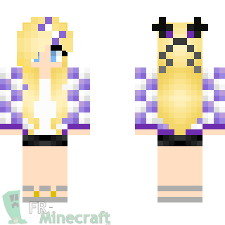 Aperçu de la skin Minecraft Blonde en violet