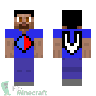 Aperçu de la skin Minecraft Steve T-shirt Bleu