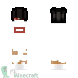 Aperçu de la skin Minecraft Garçon en blanc et pantalon troué