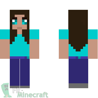 Aperçu de la skin Minecraft Steve au feminin