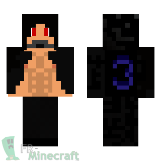 Aperçu de la skin Minecraft Homme torse nu et cape noire