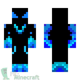 Aperçu de la skin Minecraft Monstre noir et bleu / casques