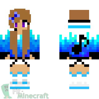 Aperçu de la skin Minecraft Fille en bleu