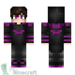 Aperçu de la skin Minecraft Garçon pull à capuche noir et violet