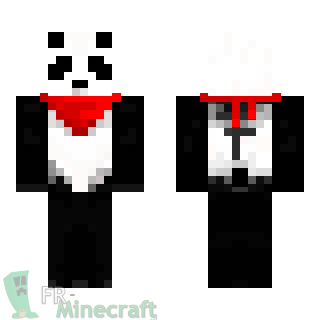 Aperçu de la skin Minecraft Panda avec bandana rouge