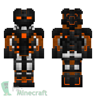 Aperçu de la skin Minecraft Robot avec nano armure orange