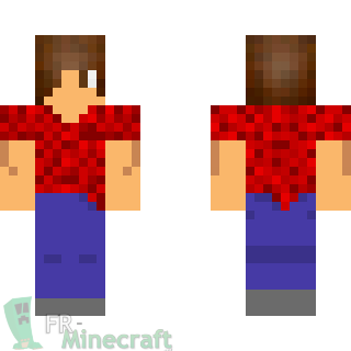 Aperçu de la skin Minecraft Garçon T-Shirt rouge