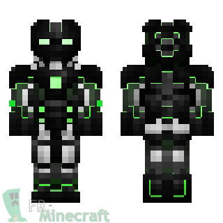 Aperçu de la skin Minecraft Robot avec nano armure verte claire