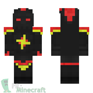 Aperçu de la skin Minecraft Armure noire jaune et rouge