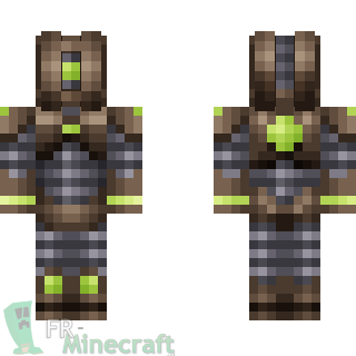 Aperçu de la skin Minecraft Robot marron et vert