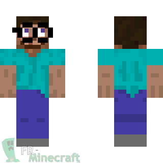 Aperçu de la skin Minecraft Steve à lunette