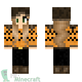 Aperçu de la skin Minecraft Fille pull orange