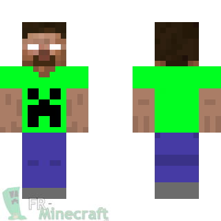 Aperçu de la skin Minecraft Herobrine T-shirt creeper