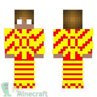 Aperçu de la skin Minecraft Garcon au habit rouge et jaune