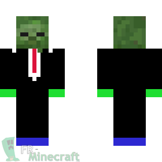 Aperçu de la skin Minecraft Zombie en costume
