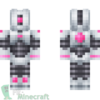 Aperçu de la skin Minecraft Robot rose et blanc