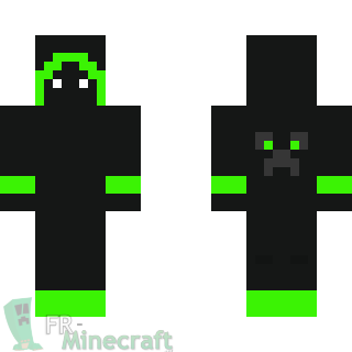 Aperçu de la skin Minecraft Homme vêtu de vert et noir