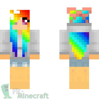 Aperçu de la skin Minecraft Rainbow Girl