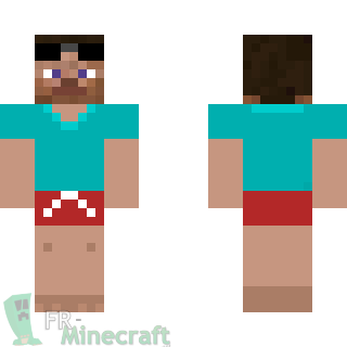 Aperçu de la skin Minecraft Steve à la Plage