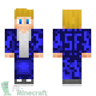 Aperçu de la skin Minecraft Garçon blond en bleu