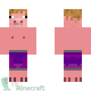 Aperçu de la skin Minecraft Cochon en calçon