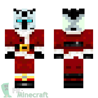 Aperçu de la skin Minecraft Chevalier yeux bleus en Père Noël