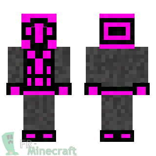Aperçu de la skin Minecraft Chevalier de l'espace rose et gris