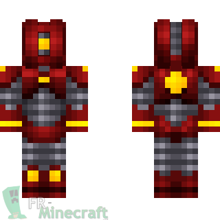 Aperçu de la skin Minecraft Robot rouge et or