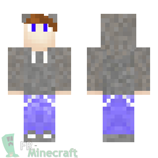 Aperçu de la skin Minecraft Garçon pull gris