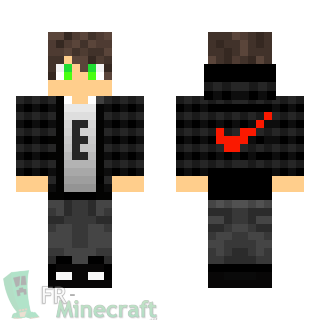 Aperçu de la skin Minecraft Garçon aux yeux verts