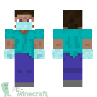 Aperçu de la skin Minecraft Steve gants et masque