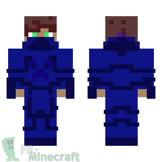 Aperçu de la skin Minecraft Garçon en armure bleue motif creeper