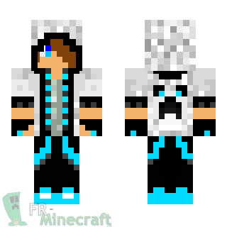 Aperçu de la skin Minecraft Garçon pull blanc creeper